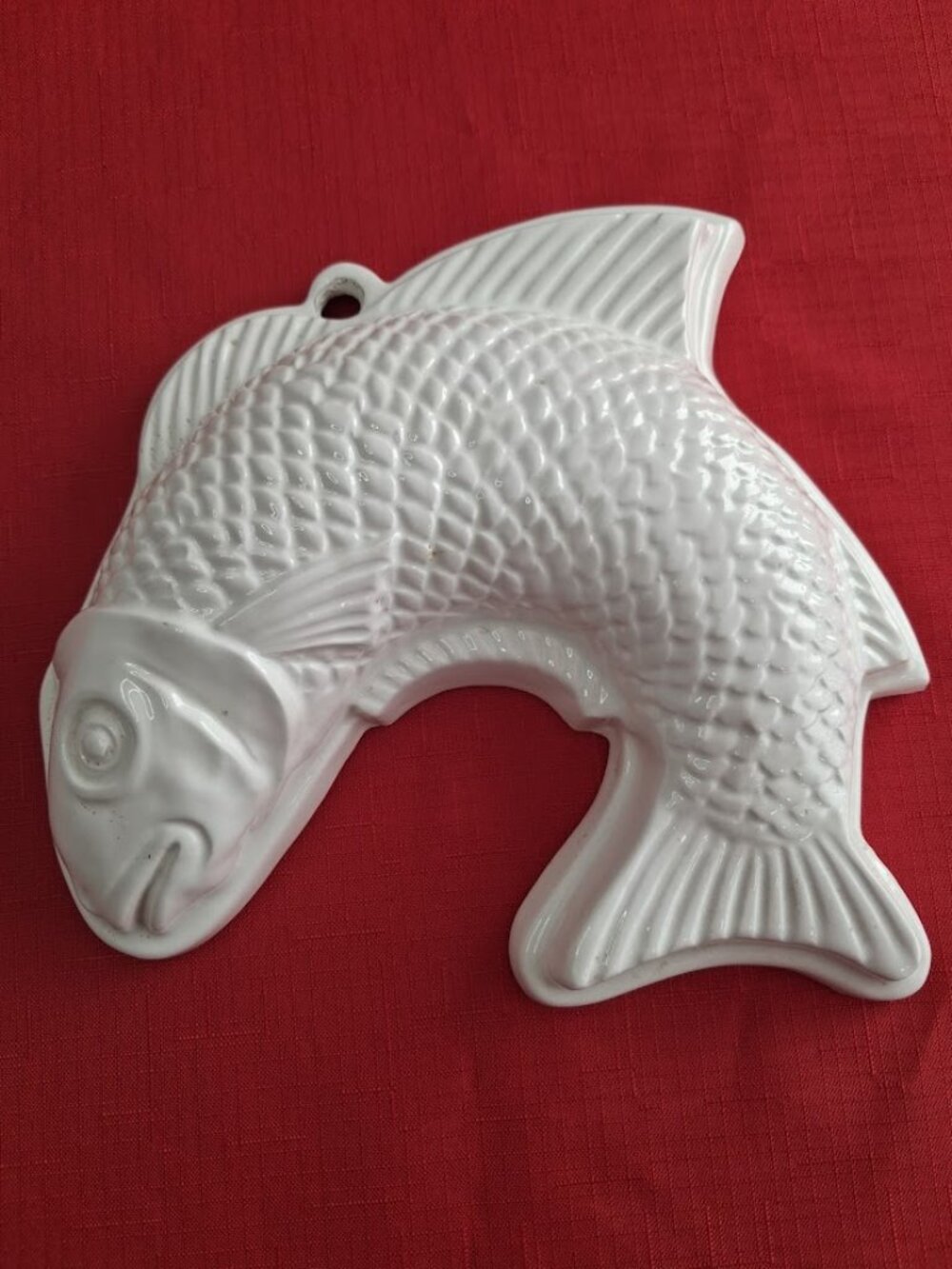 Vintage White Ceramic Fish Shaped Mold